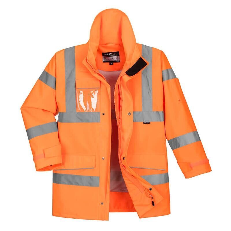 Portwest Hi-Vis Extreme Rain Jacket (Orange / XXL / Regular Fit)