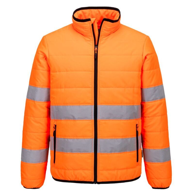 Portwest Hi-Vis Baffle Jacket (Orange/Black / M / Regular Fit)