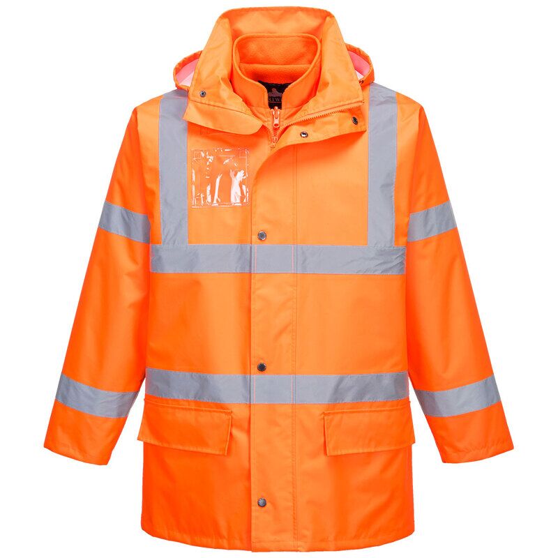 Portwest Hi-Vis 5-in-1 Essential Jacket (Orange / XXL / Regular Fit)
