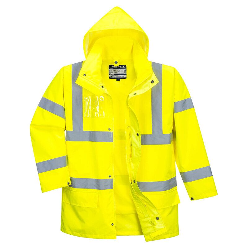 Portwest Hi-Vis 5-in-1 Essential Jacket (Yellow / L / Regular Fit)