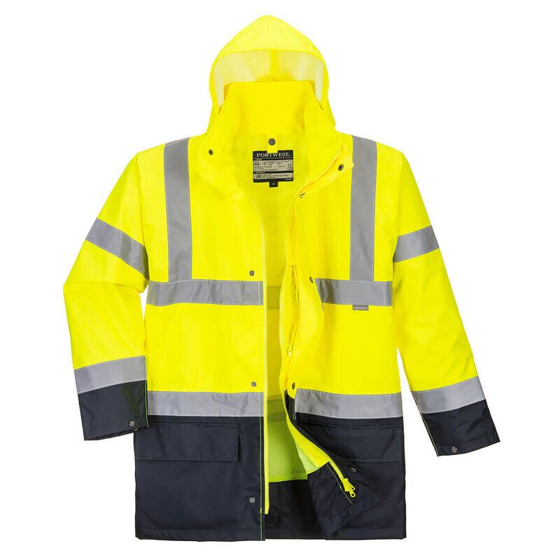 Portwest Hi-Vis 5-in-1 Contrast Essential Jacket (Yellow/Black / M / Regular Fit)