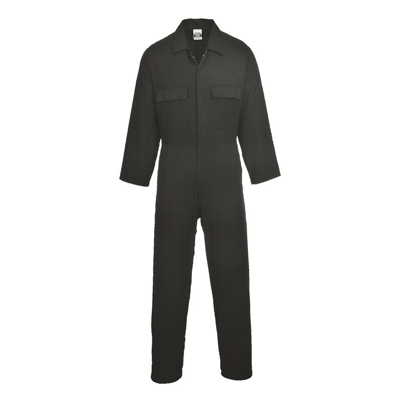 Portwest Euro Work Cotton Coverall (Black / XL / Regular Fit)