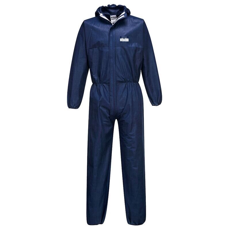Portwest BizTex SMS Coverall Type 5/6 (Pack of 50) (Navy / XXL / Regular Fit)