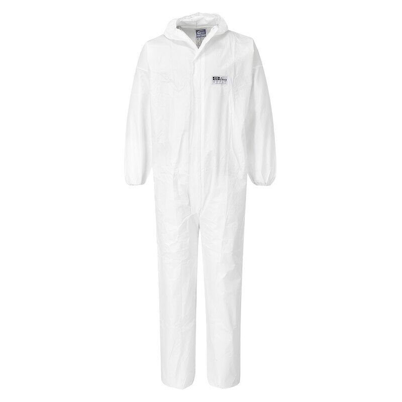 Portwest BizTex Microcool Coverall Type 5/6 (Pack of 50) (White / XL / Regular Fit)