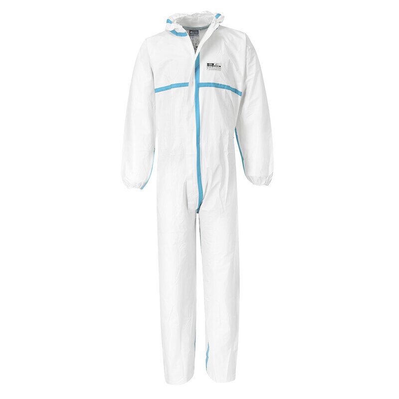 Portwest BizTex Microporous Coverall Type 4/5/6 (Pack of 50) (White / M / Regular Fit)