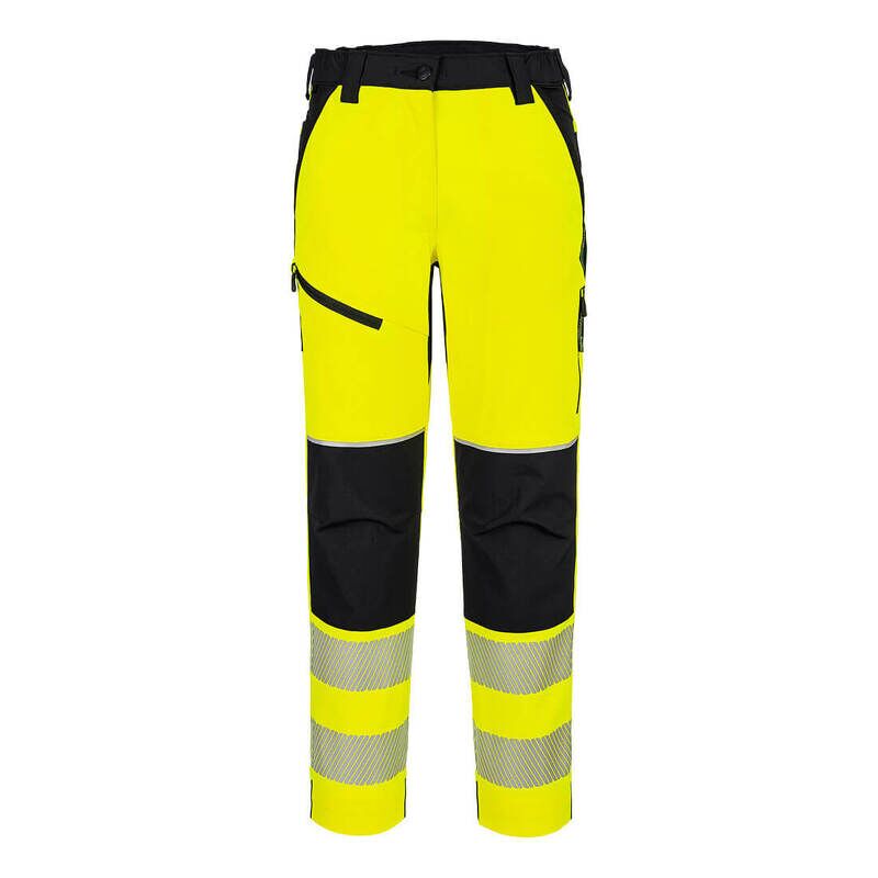 Portwest PW3 Hi-Vis Womens Stretch Trouser (Yellow/Black / S / R)