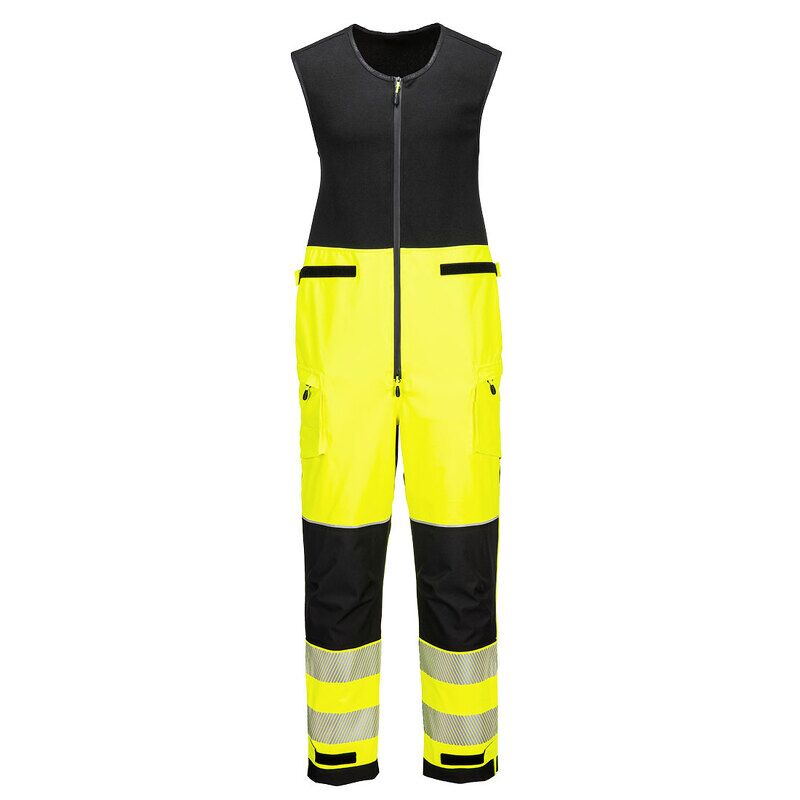Portwest PW3 Hi-Vis Rain Salopette (3L) (Yellow/Black / M / Regular Fit)