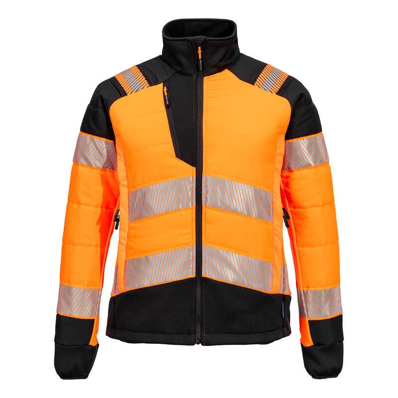 Portwest PW3 Hi-Vis Womens Hybrid Baffle Jacket (Orange/Black / S / Regular Fit)