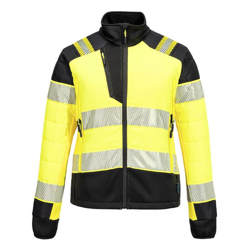 Portwest PW3 Hi-Vis Womens Hybrid Baffle Jacket (Yellow/Black / XXXL / Regular Fit)