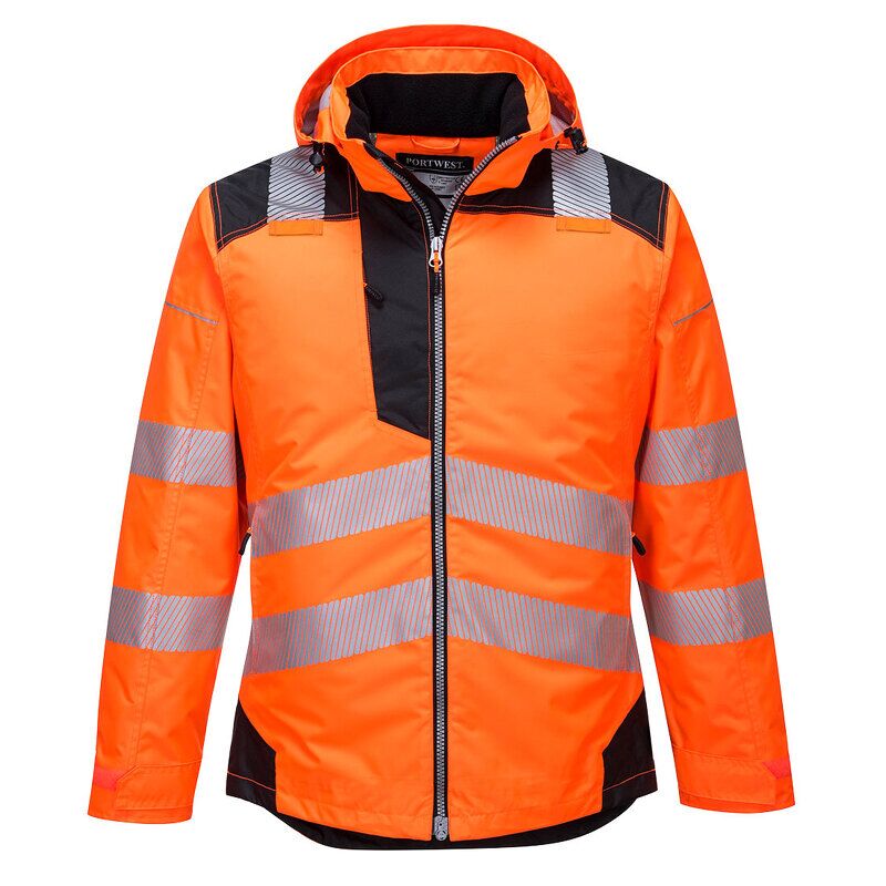 Portwest PW3 Hi-Vis Winter Jacket (Orange/Black / L / Regular Fit)