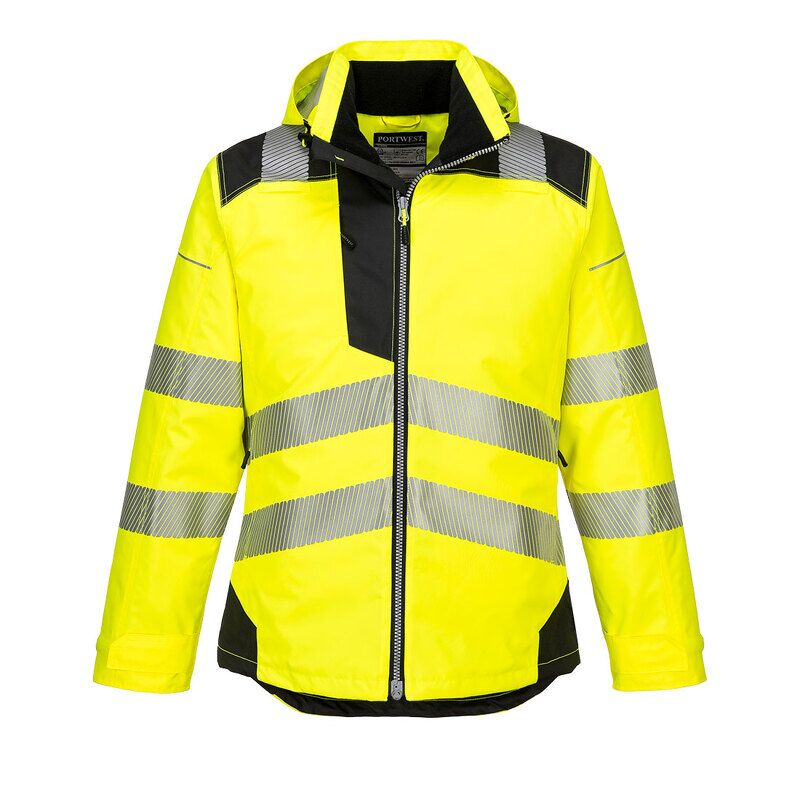 Portwest PW3 Hi-Vis Winter Jacket (Yellow/Black / L / Regular Fit)