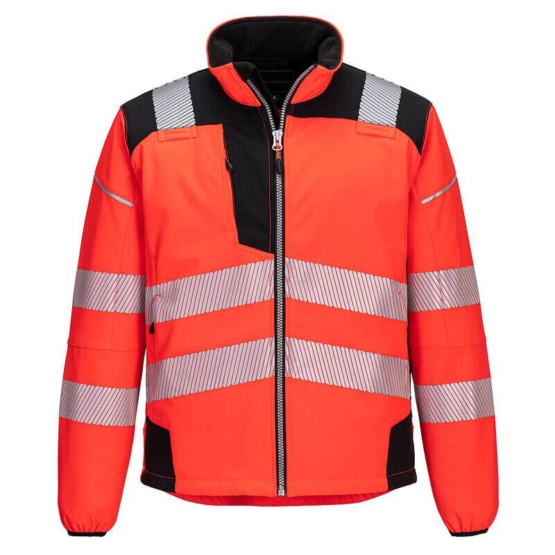 Portwest PW3 Hi-Vis 3 Layer Softshell Jacket (Red/Black / M / Regular Fit)