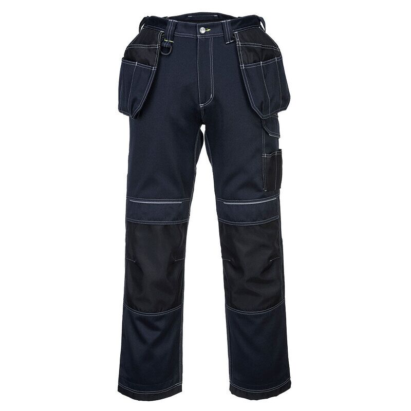 Portwest PW3 Holster Work Trousers (Navy/Black Short / 40 / Short Fit)