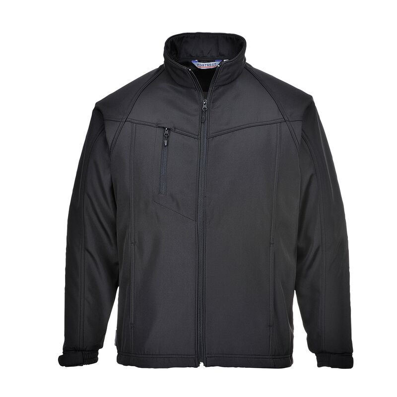 Portwest Oregon Mens Softshell Jacket (3 Layers) (Black / M / Regular Fit)