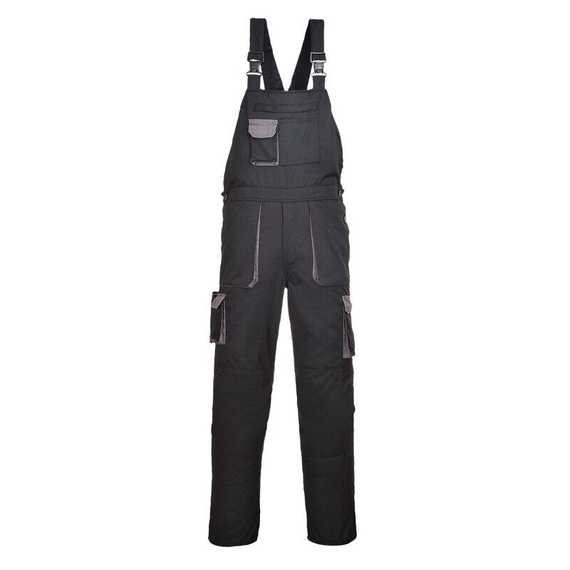Portwest Texo Contrast Bib and Brace (Black / XS / Regular Fit)