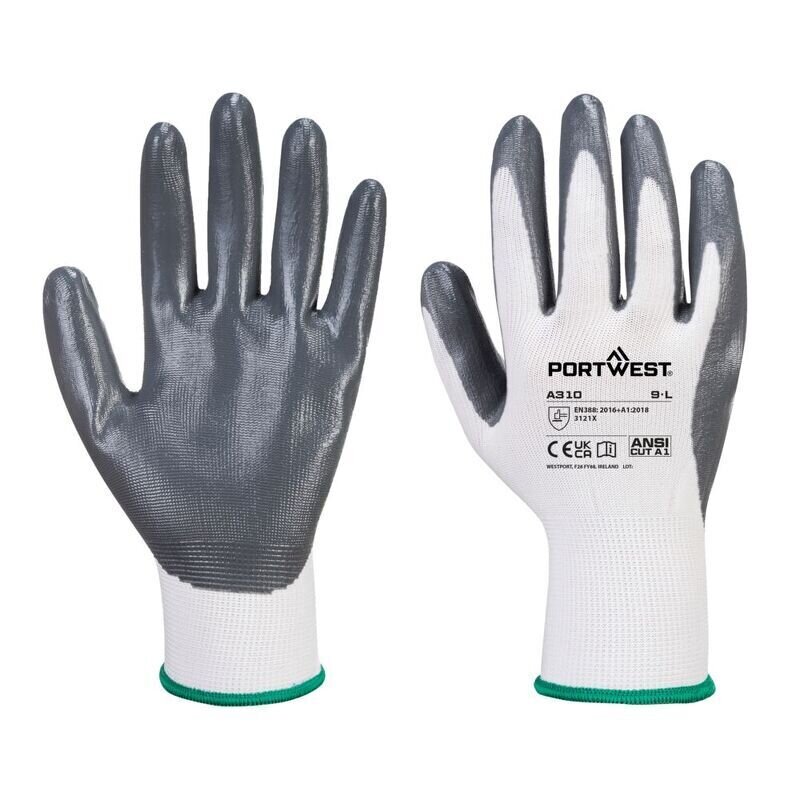 Portwest Vending Flexo Grip Glove (288 Pairs) (White/Grey / M / R)